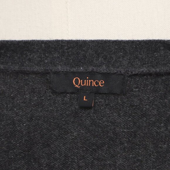 QUINCE Men's Mongolian Cashmere V-Neck Cardigan Sweater Dark Gray Size L - Picture 5 of 5